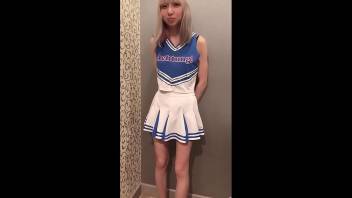 Japanese Idol [mayuka] Cheer Girl (part2) Blow, Standing Doggy, Vaginal Cum Shot in Bed. POV.